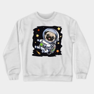 Intergalactic Pug Adventures: Exploring the Cosmos Crewneck Sweatshirt